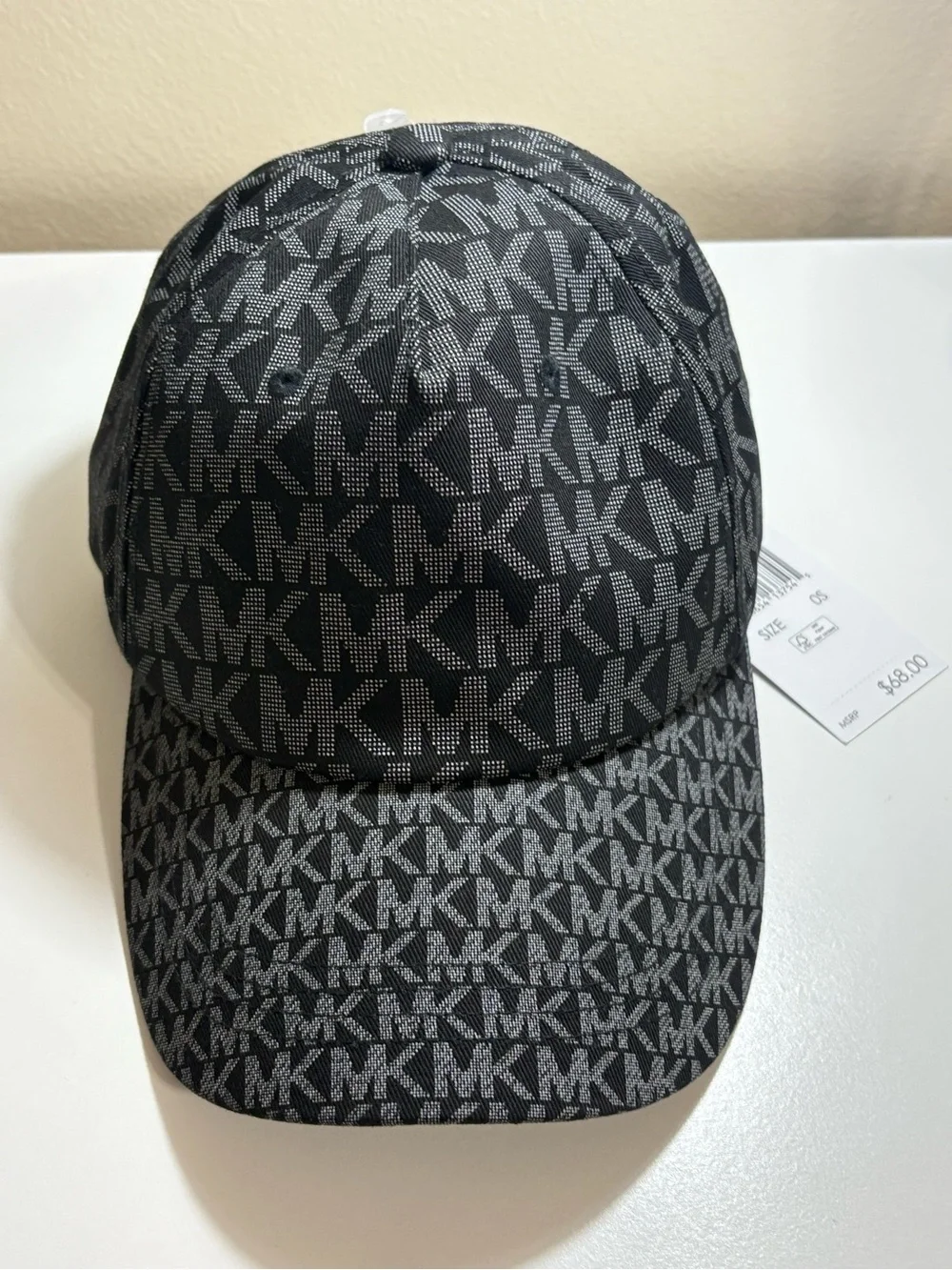 Michael Kors Black & Gray MK Monogram Baseball Hat